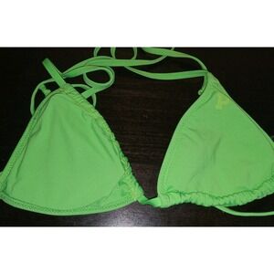 XS Victoria's Secret Swim suit NO‎ WIRE TRIANGLE Bikini Top SWIMWEAR Lime Green